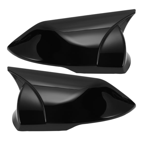 1 Set ABS Left Right Side Mirror Cover Cap Replacement Gloss Black for Hyundai Elantra 2021-2024 with Ox Horn Mirror Guard Cover