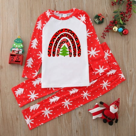 

CAICJ98 Christmas Pajamas Matching Family Pajamas Christmas Tree Sleepwear Cotton Unisex PJs Pants Set 2 Piece Long Sleeve Clothes