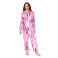thumbnail image 3 of 1 Piece Adult Onesie Pajamas Cozy & Loose-Fit Sleepsuit Loungewear with Pockets Pink Butterfly Pattern Medium, 3 of 7