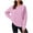 Pink, variant on 50% Off Clear! Women's Ladies' Fashionable Casual Solid Color Long Sleeved Round Neck Sweatshirt with Pocket Green S