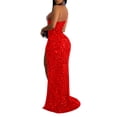 thumbnail image 5 of Ashirexll Formal Dresses for Women Fashionable Sequin Slit Sleeveless Hip Hugging Long Dress Evening Gowns for Women Formal Red M, 5 of 7