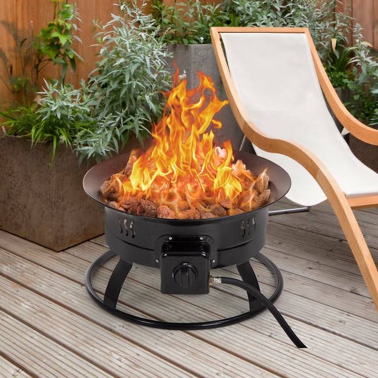 Outdoor Propane Gas Fire Pit Portable Patio Fire Bowl For Camping,  Backyards, Garden Or Tailgating,19-Inch Diameter 58,000 BTU - Walmart.com