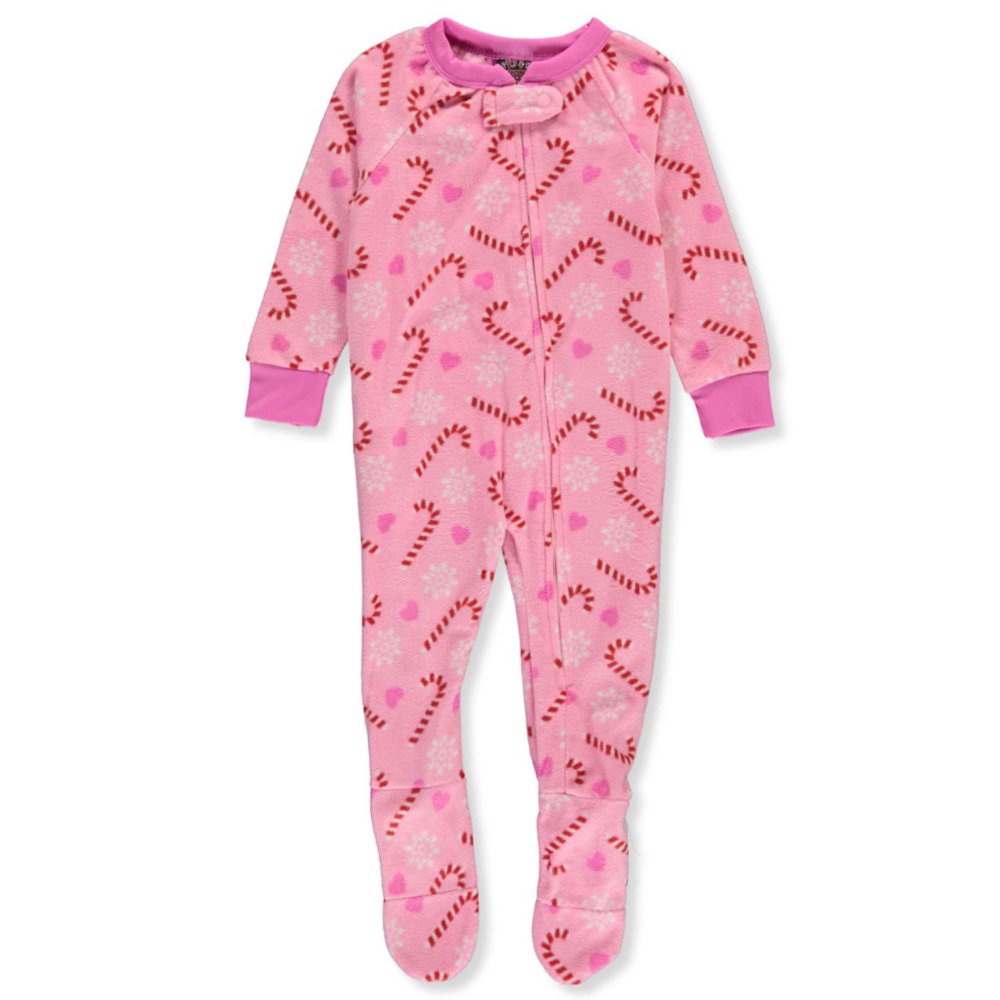 PJ's & Presents PJ's & Presents Baby Girls' Candy Cane Hearts Footed