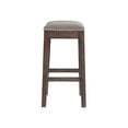 thumbnail image 4 of Alaterre Furniture Williston Counter Height Stool, Dark Brown, Solid Rubberwood Frame with Gray Linen-Like Upholstered Seat, Dark Brown, 4 of 7