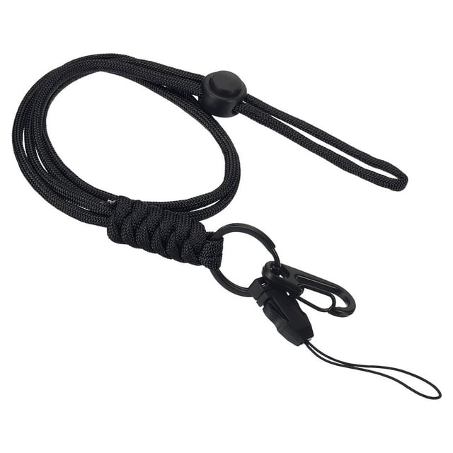 Unique Bargains Neck Lanyard with Hook Badge Lanyards Adjustable Long Strap Holder Keychain Black