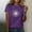 Purple, variant on ALLLIST Green Womens Tops Under $5 Crew Neck Short Sleeve Floral Casual Printed T-Shirts Spring Blouses