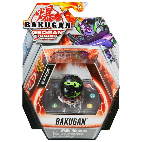 Bakugan, Ninjiton, 2-inch Tall Geogan Rising Collectible Action Figure and Trading Card