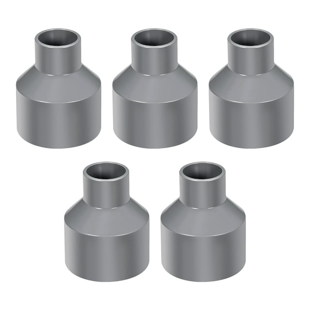 Unique Bargains PVC DWV Reducing Coupling Schedule 40 Gray 1-inch x 2-inch Socket 5pcs