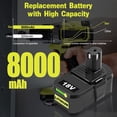 thumbnail image 6 of 1-Pack Upgraded 8.0Ah Replacement for Ryobi Battery 18V Compatible with P109 P108 P107 P105 P104 P103 P102 Battery, 6 of 7