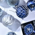 thumbnail image 6 of Christmas Ball Ornaments 16ct Navy Silver, 3.15 Inch Shatterproof Christmas Tree Decorations, Bulk Xmas Tree Ornaments Set, 6 of 8