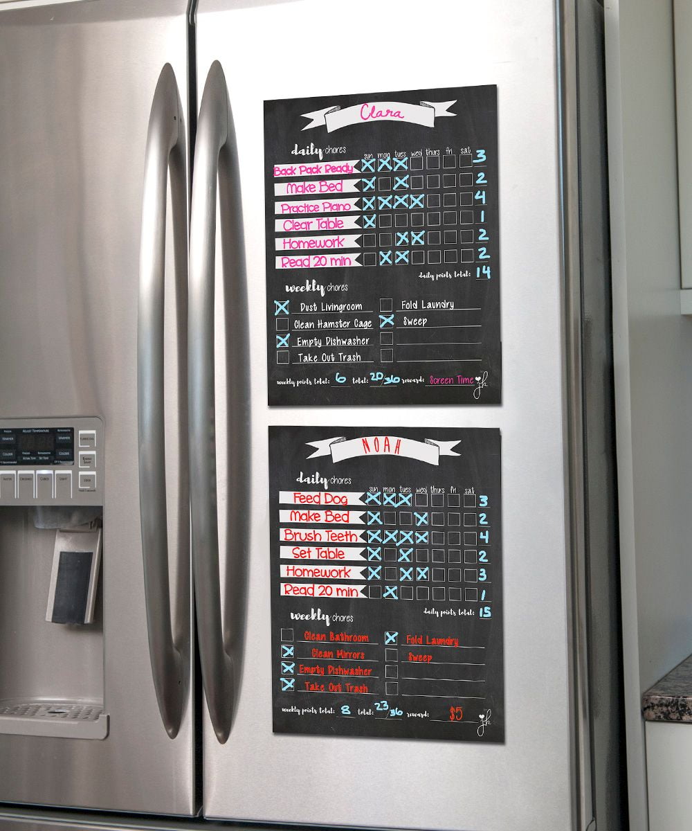 2 Magnetic Pack Chore Chart for Multiple Kids ,To-do list, 11' x 14'