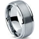 Tungsten Wedding Band Ring 8mm for Men Women Comfort Fit Step Beveled Edge Brushed Lifetime Guarantee – image 2 sur 5