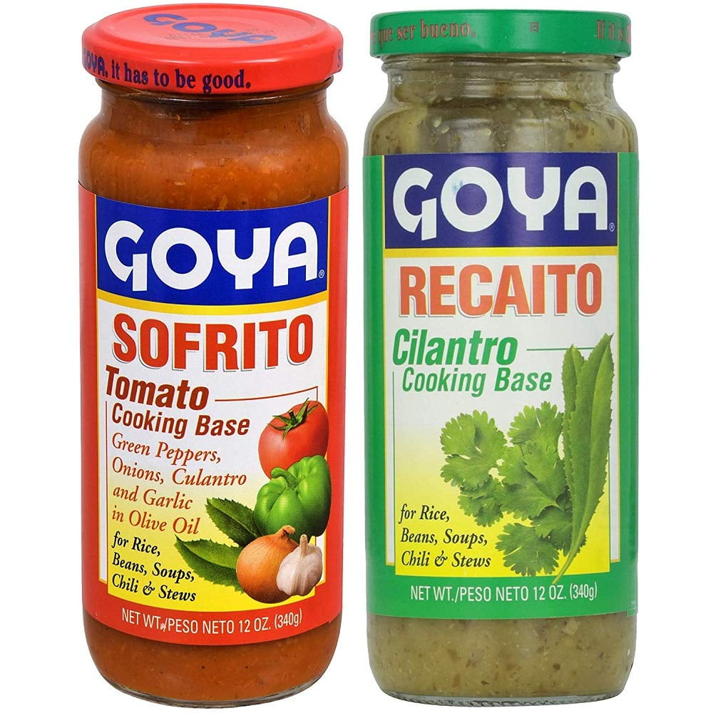 Goya Recaito & Goya Sofrito Cooking Base 2 12 Oz Jars (1 of Each
