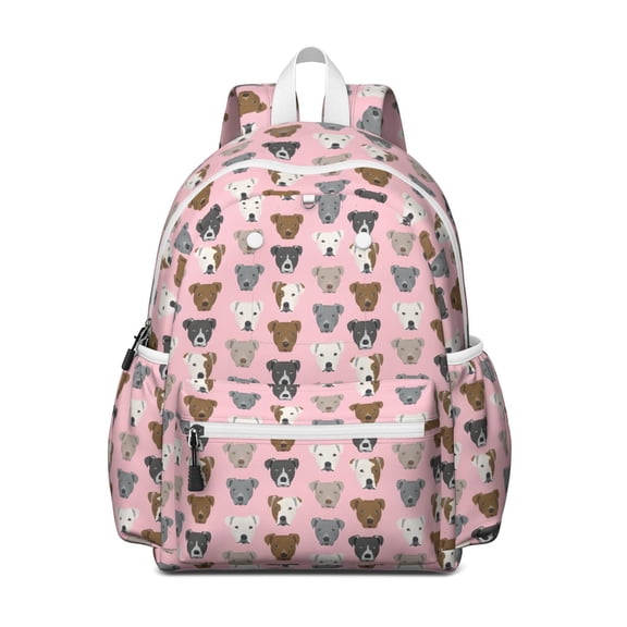 Pit Bull Terrier Backpack for School,Cute School Bag,Schoolbag with Adjustable Shoulder Straps & Padded Back,13.4"x11"x4.7"