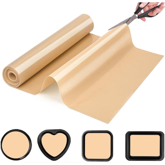 Silicone Baking Mat Roll,Bexikou 12in x 6ft Non-Slip Silicone Pastry Mat, Non-Stick Reusable Air Fryer Linner,Countertop Protector Mat,Cut to Size Oven Liner, Freeze Dryer Mat for Kitchen Home Bakery