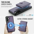 thumbnail image 3 of for Samsung Galaxy S24 FE Wallet Case with Detachable Magnetic Card Holder, PU Leather + TPU, RFID Blocking Kickstand 2-in-1 Shockproof Drop Protective Phone Case with Magnetic Buckle, Purple, 3 of 12