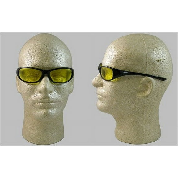 KleenGuard (formerly Jackson Safety) V40 Hellraiser Safety Glasses (20541), Amber Lens with Black Frame, 12 Pairs per Case