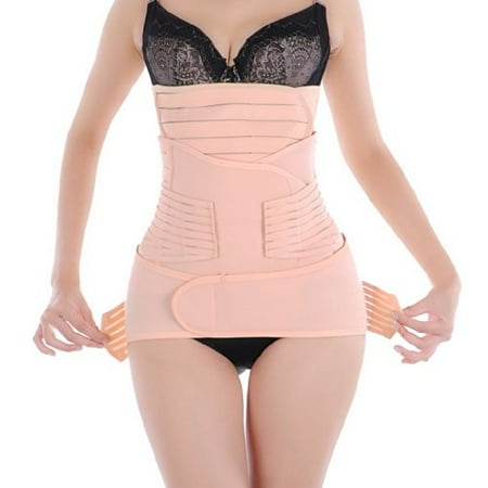 Belly Dance Dancing Tassel Belt - Postpartum Strip Abdomen Belt Belly and Waist and Pelvis Maternity Body Support Band 3 in 1 - Size S
