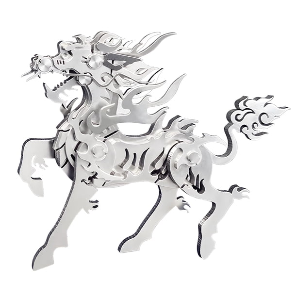 Rompecabezas de metal 3D Flaming Kirin para decoración del hogar de adultos