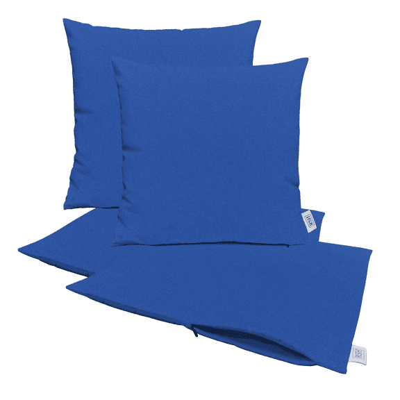 RSH Decor: Sunbrella Pillow Covers Set of 4 | 20" x 20" Square Covers | Weather-Resistant Sunbrella Fabric | Canvas True Blue