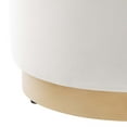 thumbnail image 4 of Tilden 16" Round Performance Velvet Upholstered Ottoman in Alabaster Natural, 4 of 8