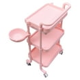 3Tier Beauty Salon Trolley Cart with Wheels, Mobile Spa Trolley Utility Rolling Cart