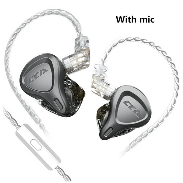 Auricular CCA CSN Auriculares internos con reducción de ruido Auriculares portátiles compatibles con Bluetooth de 3,5 mm, gris, con micrófono Monstrate EL003193-04