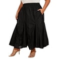 thumbnail image 4 of Beautybatik Black Women Cotton Boho Gypsy Long Maxi Godet Flare Skirt 2x, 4 of 6