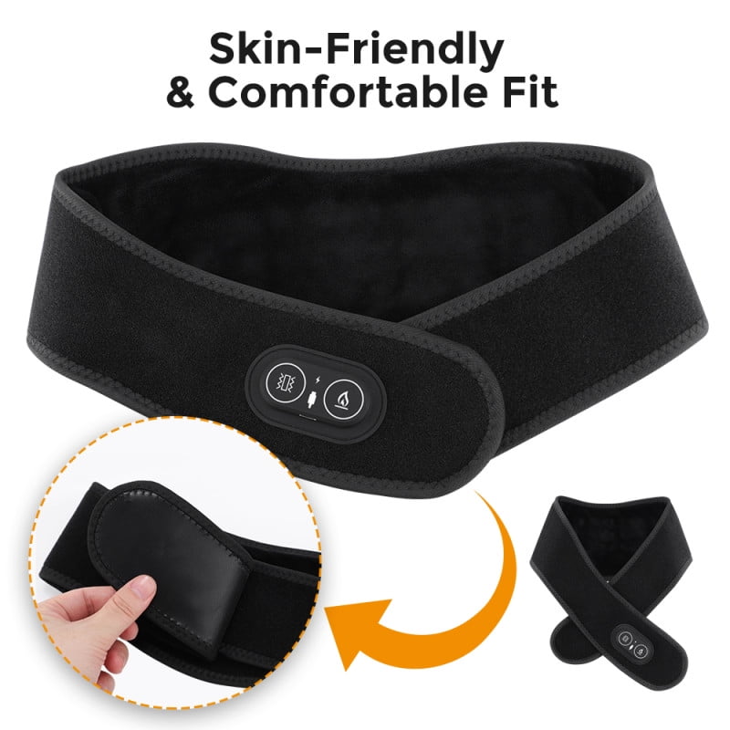 Neck Heating Pad with 3 Heat & 3 Vibration Settings for Neck Shoulder Relief,USB Portable,Machine Washable Fast Heat Up,Gift for Women Men