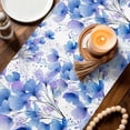 thumbnail image 3 of Blue Flowers Table Runner 120 Inches, Spring Botanical Blossom Florals Plants Bed Runner Dresser Scarves Tabletop for Indoor Outdoor Parties/Ceremony/Banquet, 13"x 120", 3 of 9