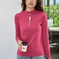 thumbnail image 4 of Wowcloth Womens Solid Color Long Sleeve Reversible Thermal Top, Soft Fleece Lining, Warm and Comfortable for Everyday Wear and Layering, 4 of 5