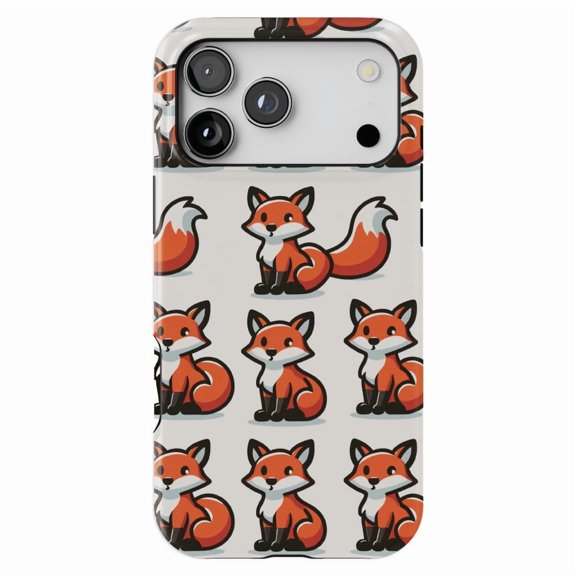 DistinctInk MagSafe Tough Case for iPhone 17 Pro Max (6.9") - Fox Fun: A Playful Repeating Pattern - Shockproof Drop Protection MagSafe Compatible Cover