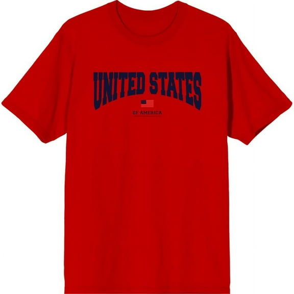 Americana United States of America Flag Men's Natural Crew Neck Short Sleeve Tee-Small