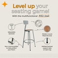 thumbnail image 2 of Hampden Furnishings Felix Collection 30-Inch Steel Stool with Backrest, Grey, AssemblyReady, 2 of 6