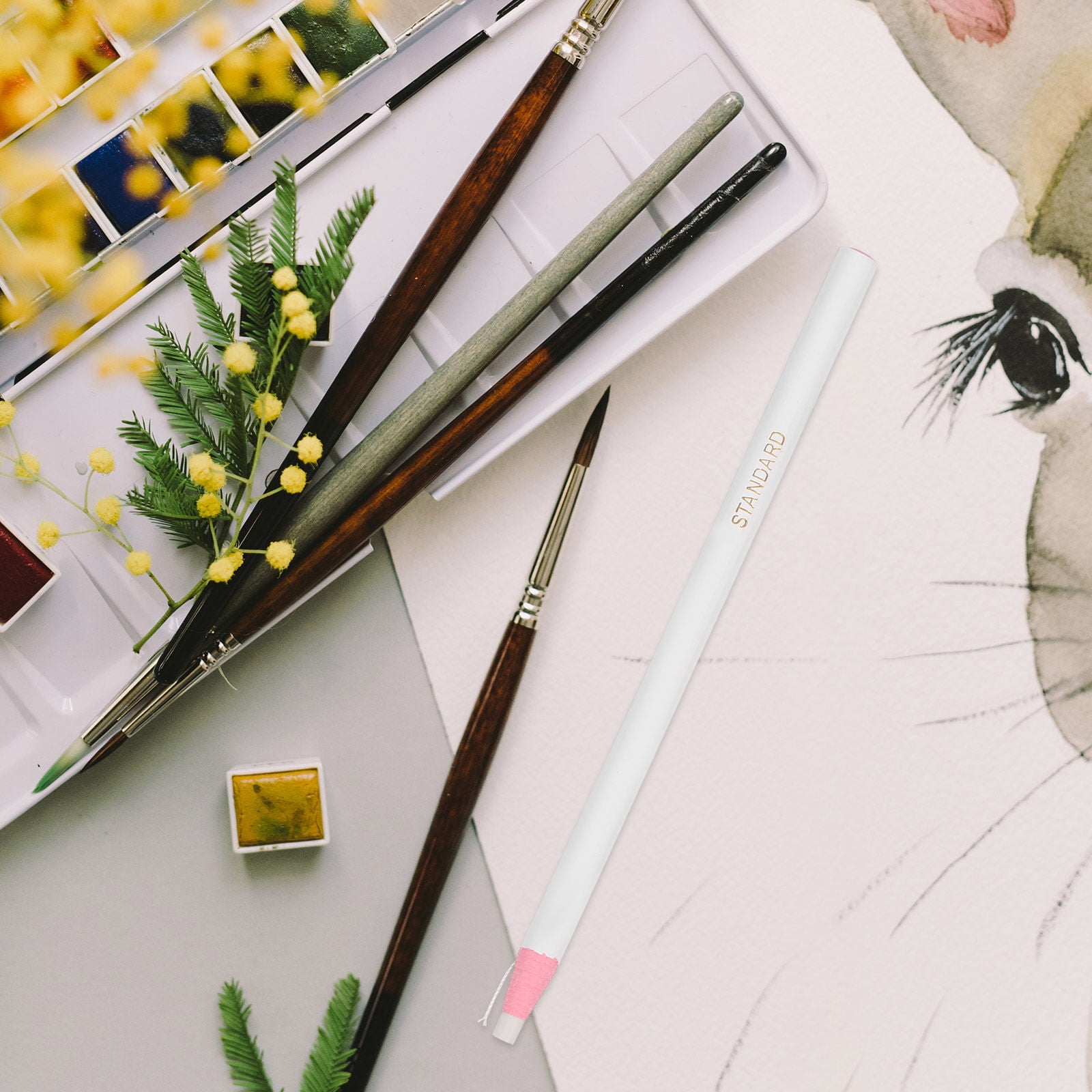 PAMINGONO 12Pcs White Peel Off Wax Marker Pencils for Professional Drawing and Creative Use