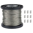 thumbnail image 2 of 1/16 Wire Rope, 1/16 galvanized cable, 328FT Wire Cable, 304 Stainless Steel Aircraft Cable with 120 Pcs Aluminum Sleeve, 7x7 Strand Core 368 lbs Breaking Strength for Outdoor Garden Craft Clothesline, 2 of 4