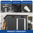 thumbnail image 4 of Uforic 5 x 3FT Outdoor Metal Storage Shed with Lockable Door, Sloped Roof, for Backyard, Garden, Gray, 4 of 9