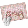 thumbnail image 6 of Valentine's Day Bathroom Rug Washable 2x3 Entryway Rug Non Slip Pink Gnomes Rose Flowers Buffalo Plaid Front Door Mat Low Pile Indoor Doormat Throw Floor Carpet for Kitchen Bedroom Entrance, 6 of 8