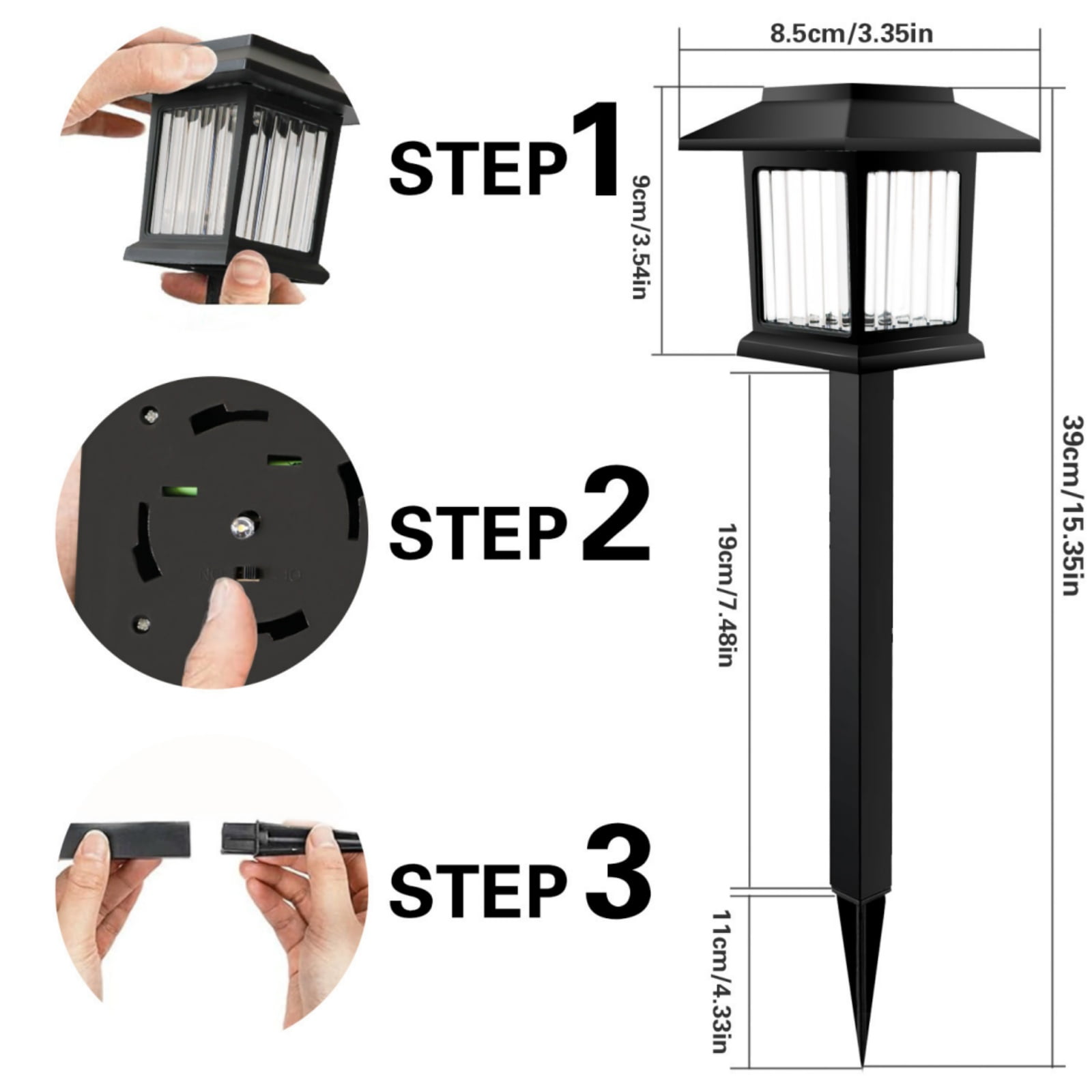 Jinyi Walkway Solar Lights Outdoor, 12 Pack White Light LED Waterproof Solar Outdoor Lights Outside Garden Landscape Walkway Path Yard Lawn Decor