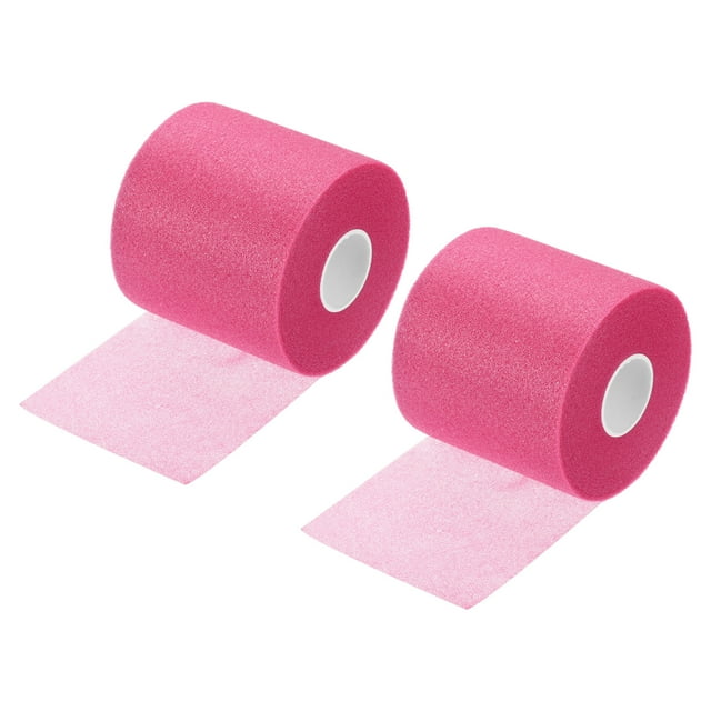 Unique Bargains Film de Protection pour Raquette de Tennis Badminton 30 Verges, Rose Rouge 2 Pack