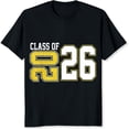 thumbnail image 2 of 100% Cotton Class Of 2026 Graduation T-Shirt For Women Men Unisex Black Gold White Design College Senior Party Gift Shirt, 2 of 5