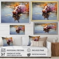 thumbnail image 4 of Designart "Haven for African Hippos I" Animals Framed Wall Art Decor - Modern Grey Hippopotamus Hallway Framed Wall Art Decor, 4 of 6