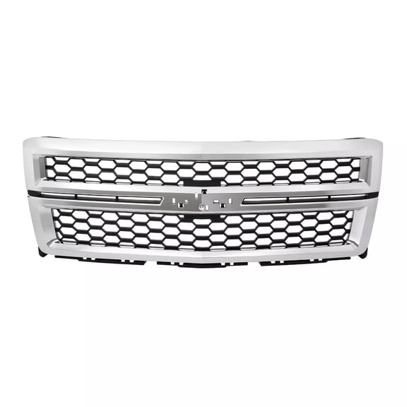 HOUGEET Compatible with 2014-2015 Chevrolet Silverado 1500 LT LTZ WT Front Upper Bumper Grille Chrome