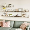 thumbnail image 4 of Fairy 10pcs Floating Shelves, Width 4.7 inches Wall Shelves, Home Wood Shelf Wall Mounted, Dark Carbonized Black, 4 of 7
