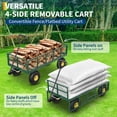 thumbnail image 6 of Acekid Heavy Duty Steel Garden Dump Cart with Removable Sides, 10" Pneumatic Tires, Black/Green, 6 of 8
