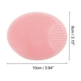 thumbnail image 4 of Unique Bargains 1 Pc Portable Silicone Facial Cleansing Brush Oval 3.94"x3.15"x1.3" Pink, 4 of 7