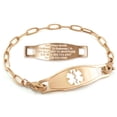 thumbnail image 1 of MedicEngraved Rose Gold Stainless Steel Custom Medical Alert Bracelet - 4mm Paperclip Link, 1 of 7