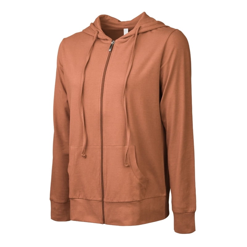 Women’s Full Zip Up Hoodie with Packets Lightweight Cotton Blend Drawstring Regular & Plus Size Casual Zipper Hooded Sweatshirt Womenswear Activewear