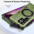 thumbnail image 4 of Samsung Galaxy S24 Ultra Case with Kickstand  Grade Drop Phone Case with 360°Rotate Magnetic Ring Stand for Galaxy S24 Ultra 6.8 inch - Green, 4 of 14