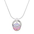 thumbnail image 1 of Delight Jewelry Silvertone Domed Multi Color DO Joy Ring Charm Necklace, 18", 1 of 4